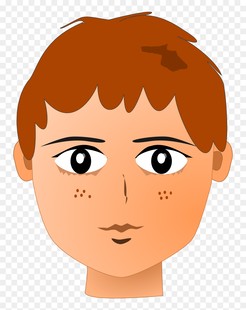 Teenager Red Hair Clip Arts - Clip Art Teen Face, HD Png Download - teenager png