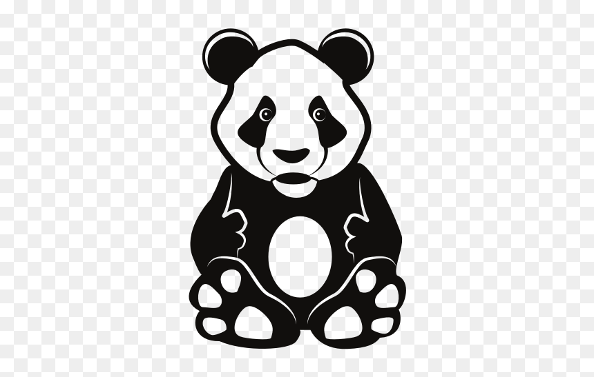Cute Panda Silhouette - Clip Art, HD Png Download - cute panda png