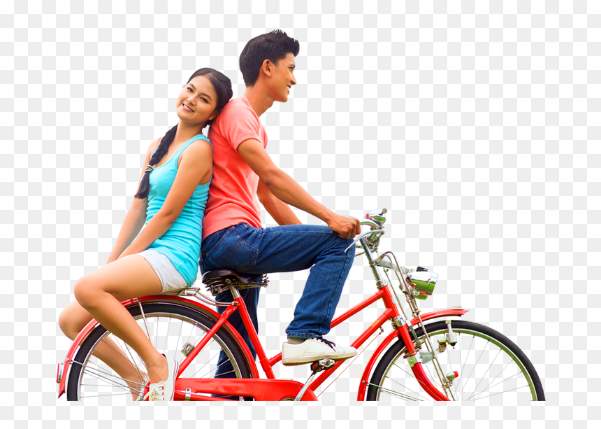 Couple Images On Cycle, HD Png Download - cycle png