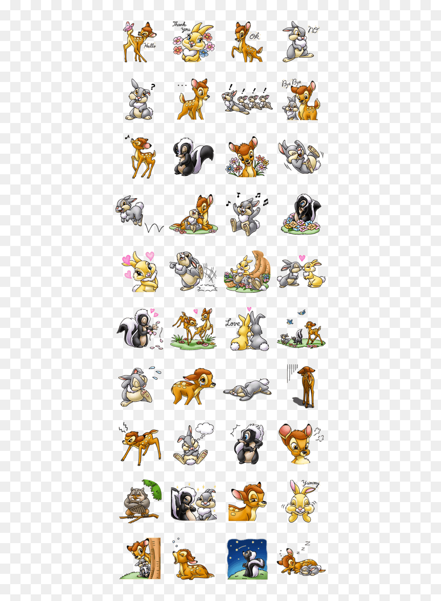 Bambi Line Sticker Gif & Png Pack - こびと づか ん スタンプ, Transparent Png - bambi png