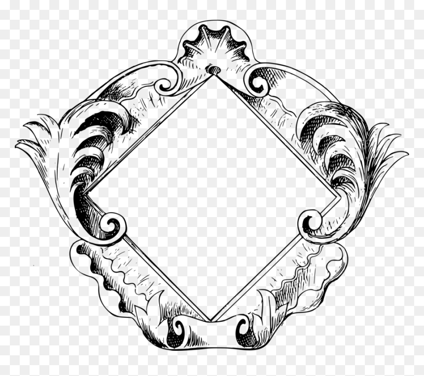 Line Art,fashion Accessory,body Jewelry - Portable Network Graphics, HD Png Download - diamond frame png