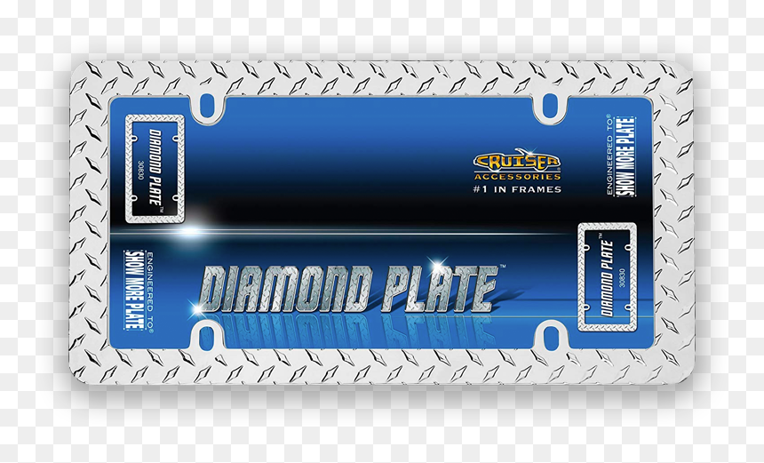 Diamond Plate License Plate - License Plate Frame, HD Png Download - diamond frame png