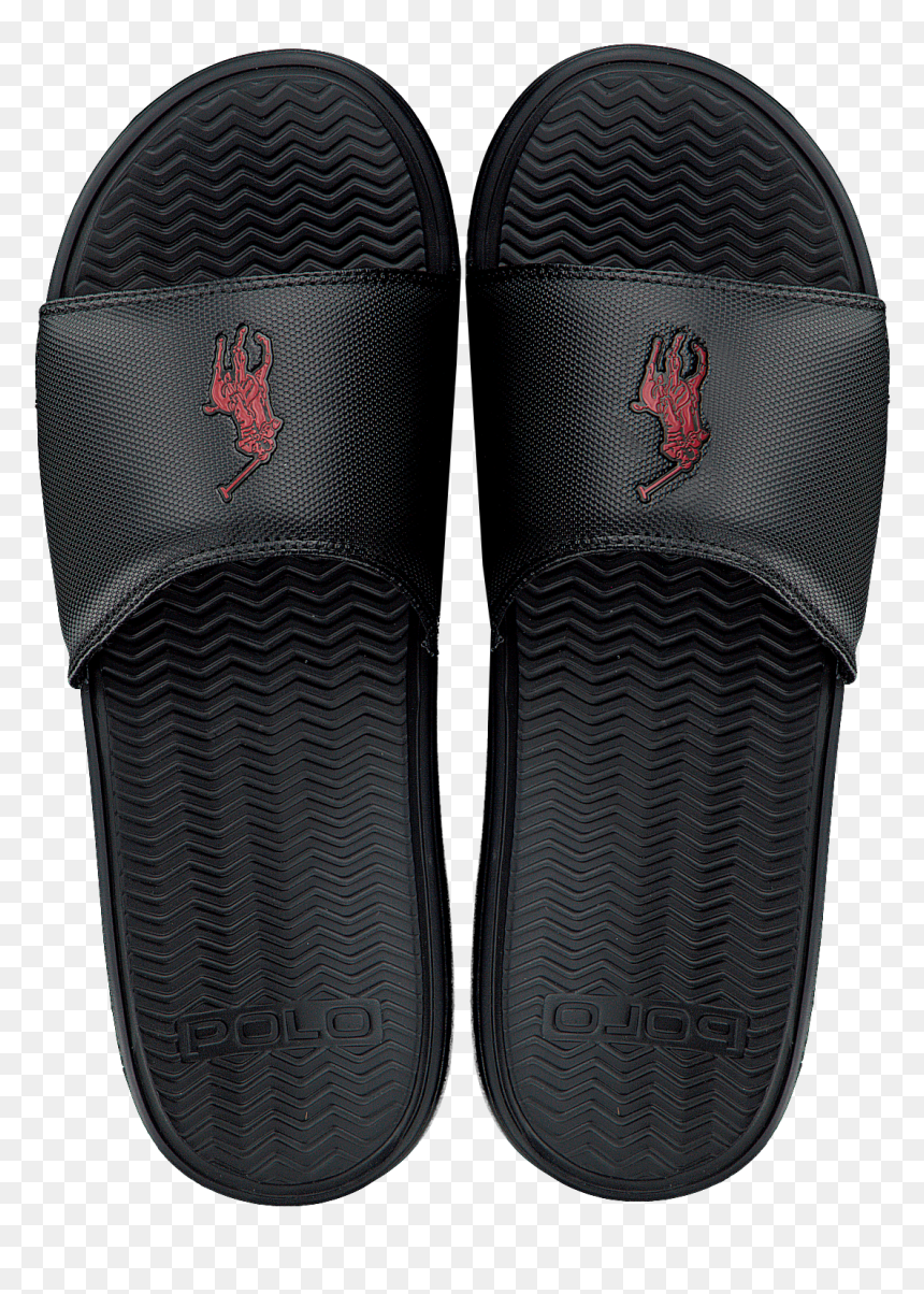 Black Polo Ralph Lauren Flip Flops Rodwell - Ralph Lauren Badslippers, HD Png Download - ralph lauren logo png