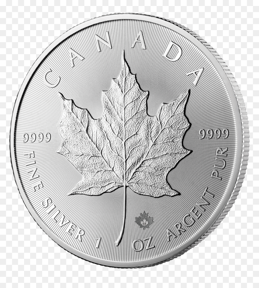 1 Oz Maple Leaf Silver 2018 2 - Coin, HD Png Download - canadian maple leaf png