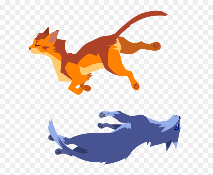 Warrior Cat Fanart Poses - Warrior Cat Fan Art, HD Png Download - jumping cat png