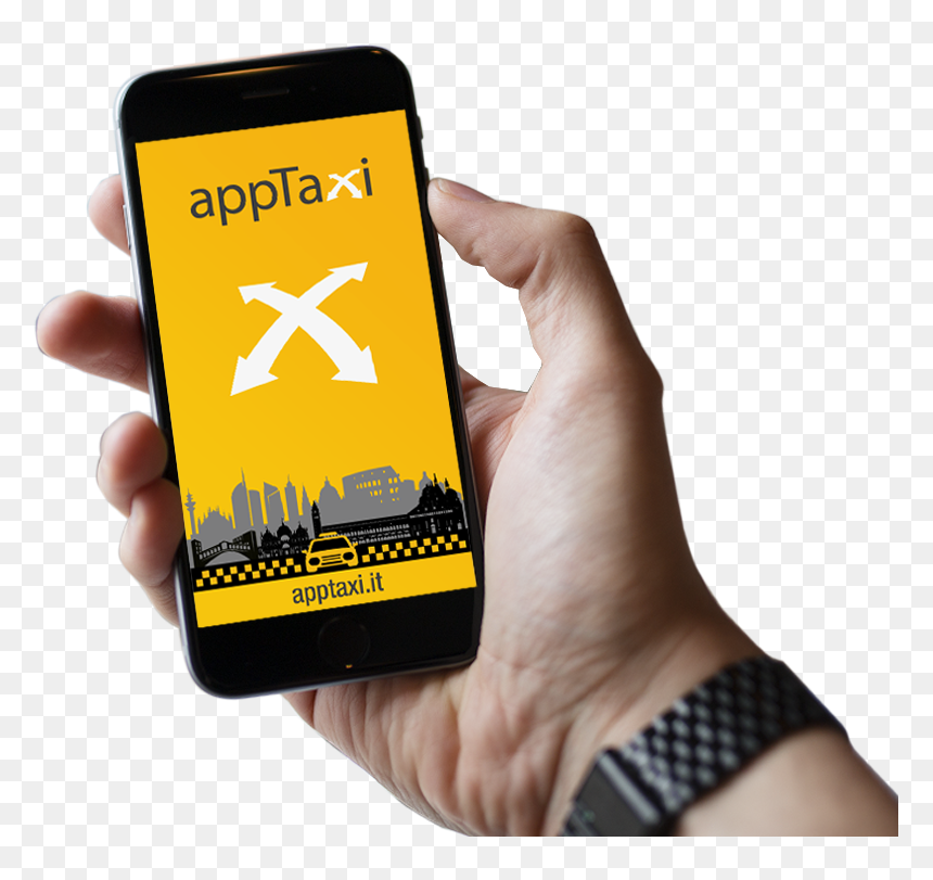 The Very First Italian Network For Calling A Cab Is - Smartphone Mano Png, Transparent Png - mano png
