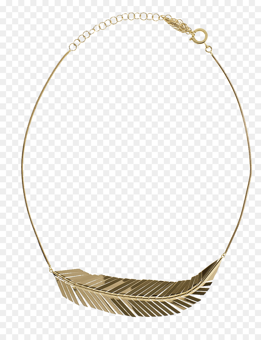 Necklace, HD Png Download - gold feather png