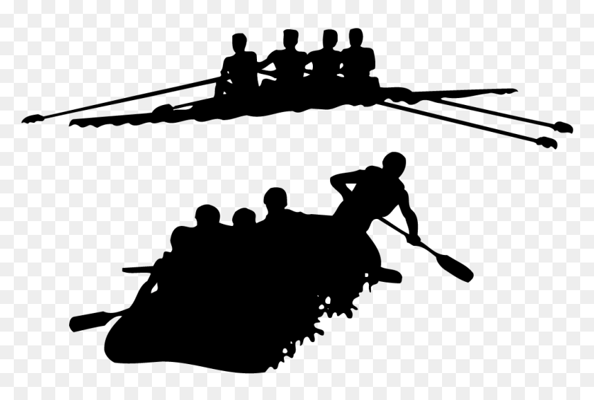 Rafting Silhouette Kayak Clip Art - Rafting Silhouette, HD Png Download - kayaking png