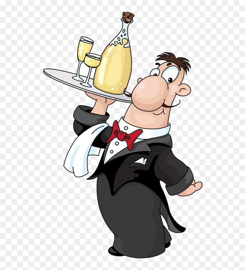 Picture Of Waiter - Waiter Cartoon, HD Png Download - waitress png
