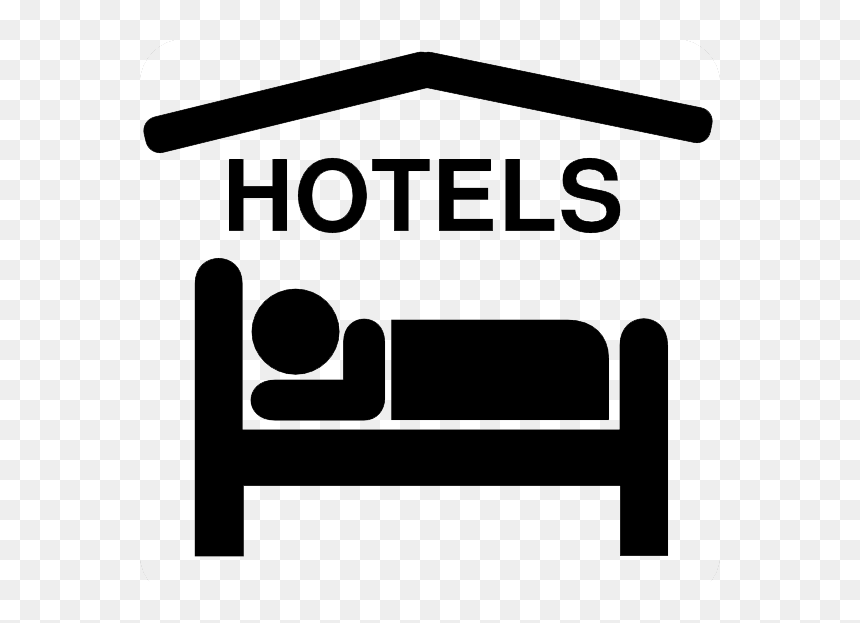 Hotel Sleeping Accomodation Clip Art Black White Hi - Accommodation Black And White Logo, HD Png Download - hi png