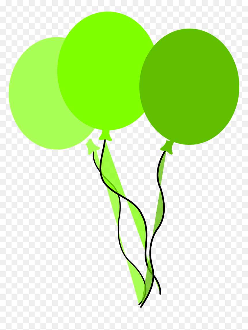 Green Birthday Balloons Clipart, HD Png Download - birthday party png