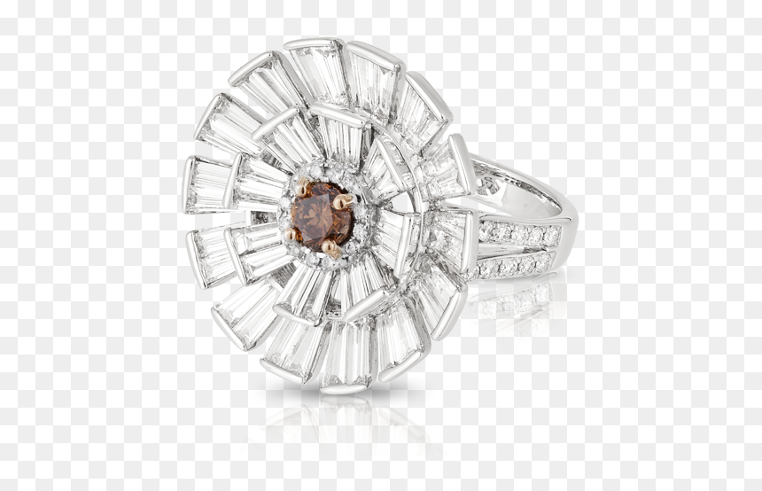 18ct White And Rose Gold Ring - Engagement Ring, HD Png Download - black ring png