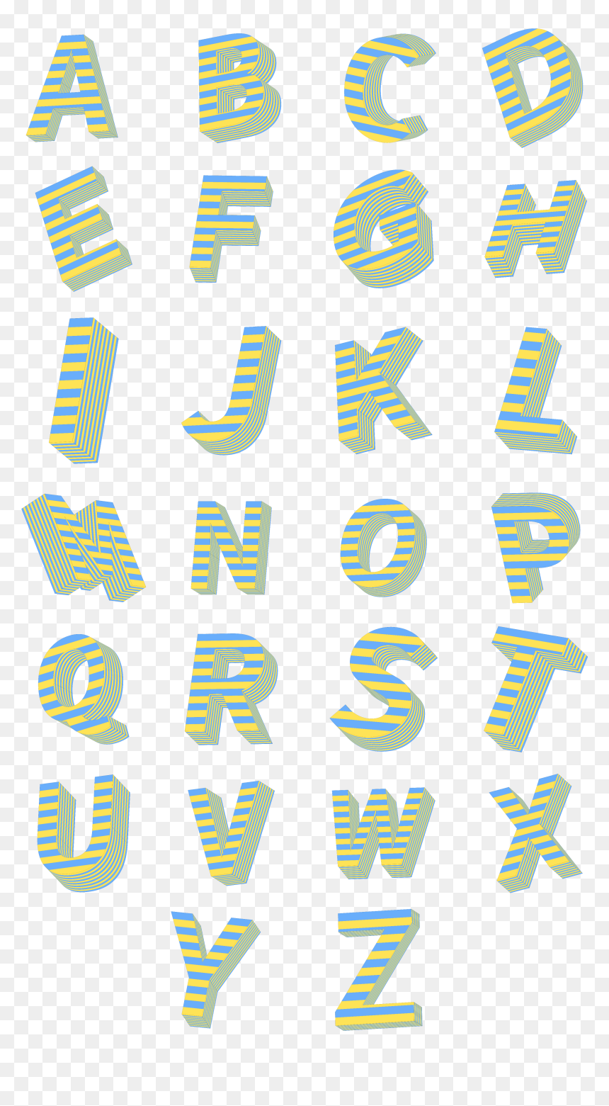 English Letters Pop Style 3d Stereo Art Font Set Image, HD Png Download - stereo png