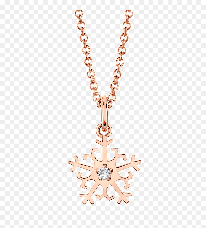 18k Pink Gold Beawelry Snowflake Diamond Pendant - Want To Believе Подвеска, HD Png Download - diamond necklace png
