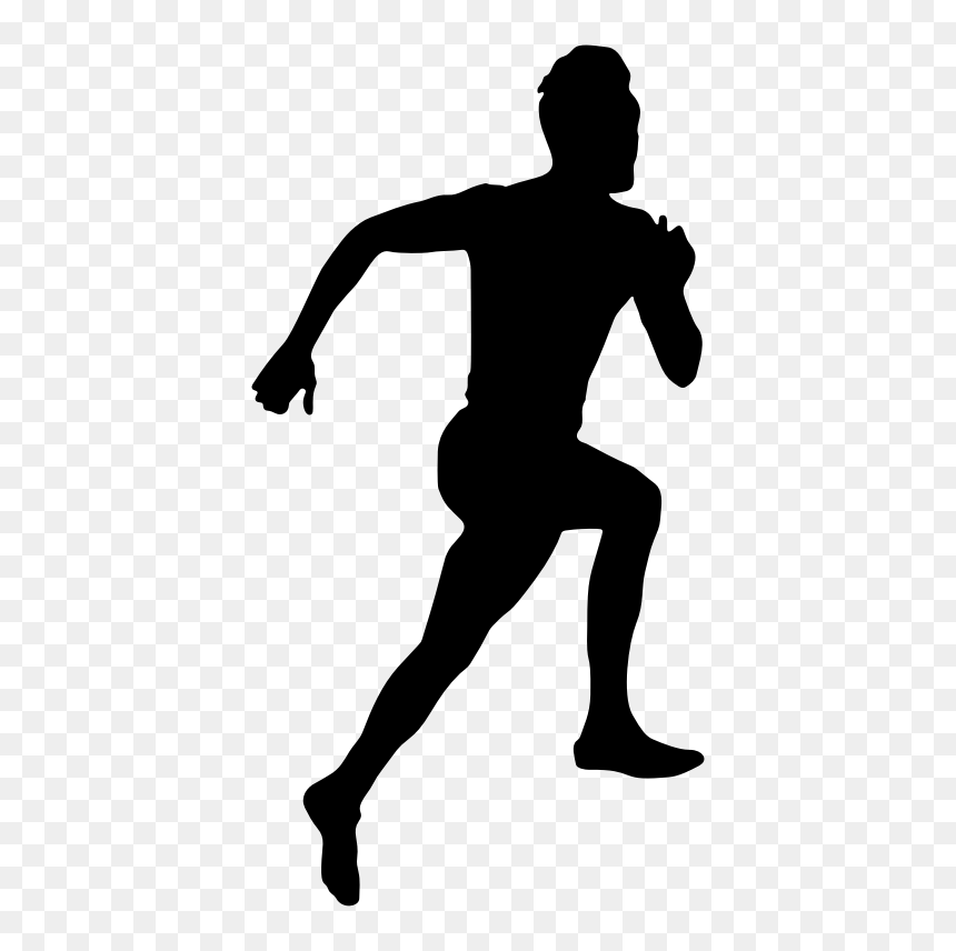 Man Sprinting Silhouette - Sprinting Silhouette, HD Png Download - male silhouette png