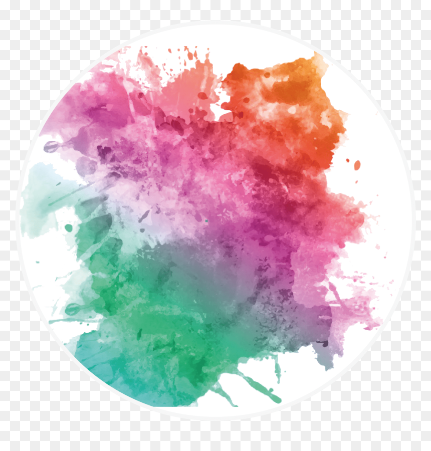 Mancha Colores -círculo - Watercolour Splat, HD Png Download - mancha png