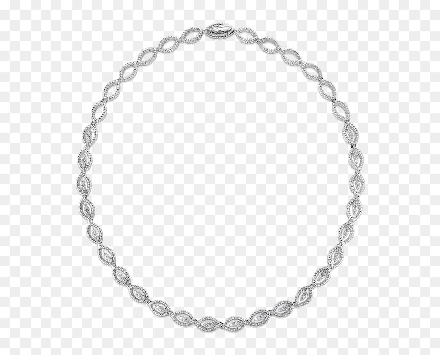 Roberto Coin Diamond Necklace - Small Chain Circle Vector, HD Png Download - diamond necklace png