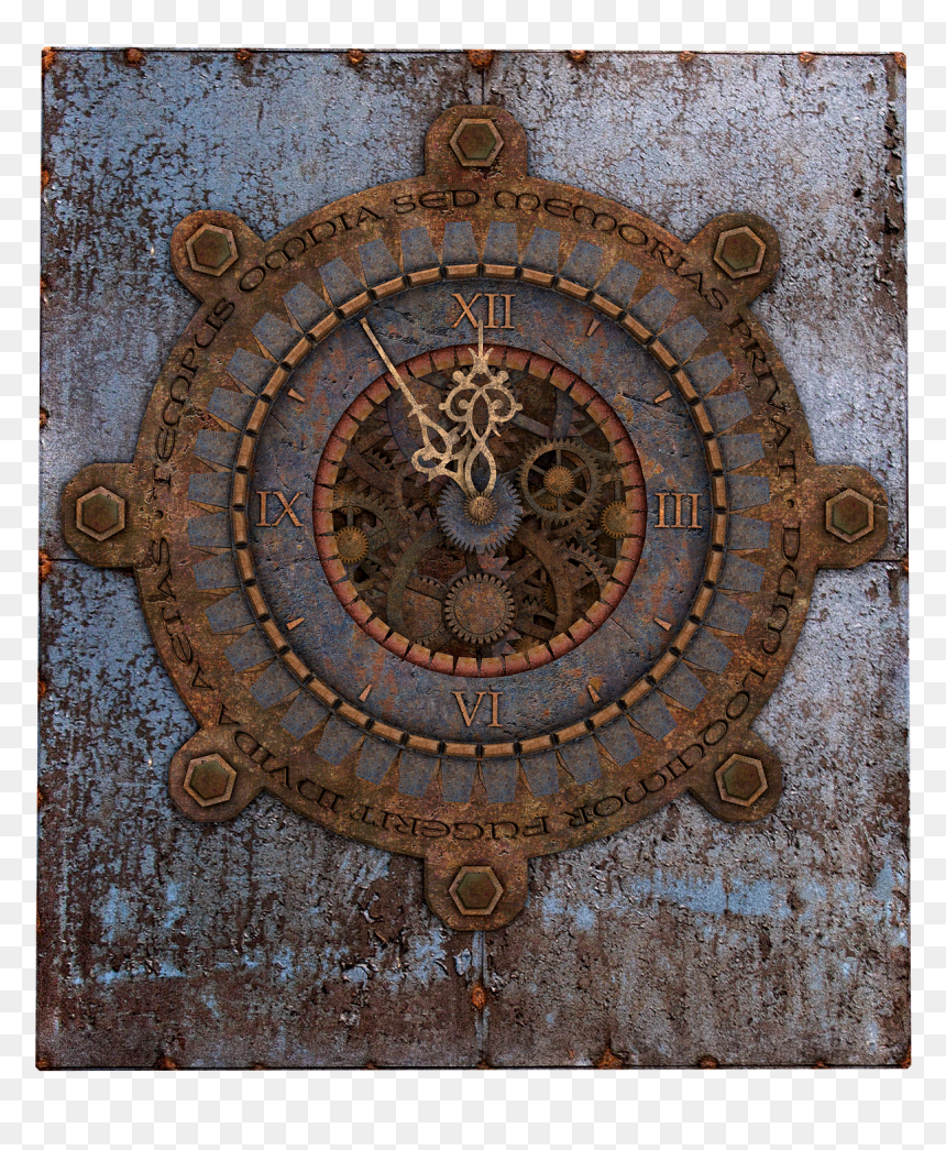 Steampunk Wall Clock Free, HD Png Download - vintage clock png