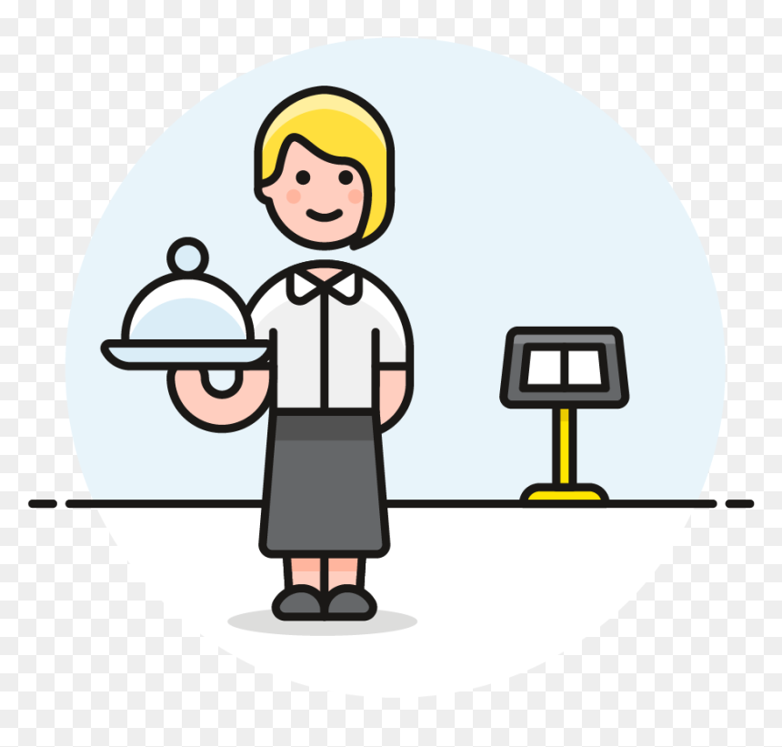 23 Waitress Caucasian - Cartoon Clipart Waiter, HD Png Download - waitress png