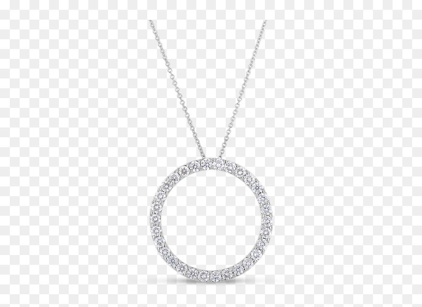 Roberto Coin Circle Pendant With Diamonds, HD Png Download - diamond necklace png