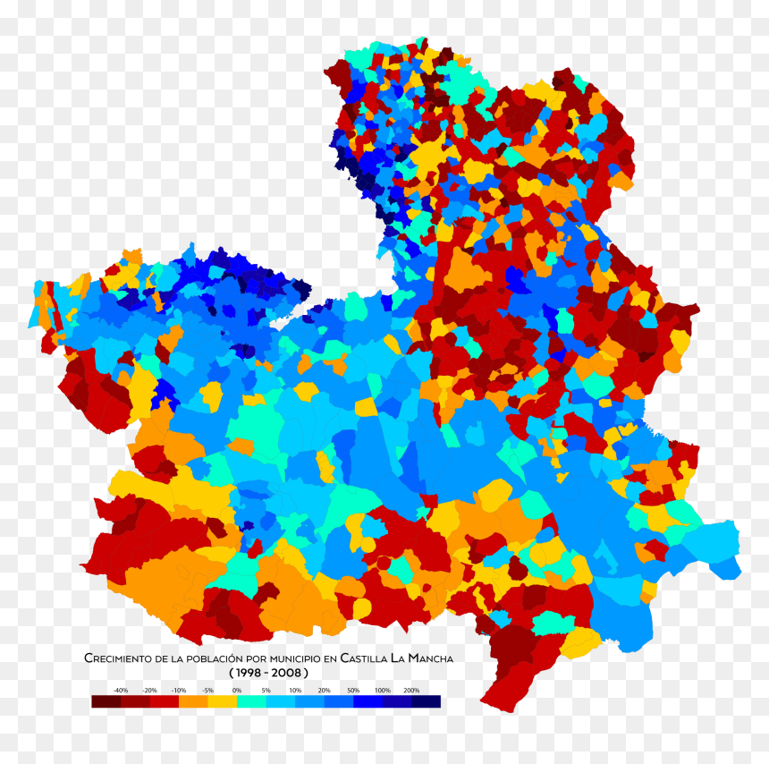 Castilla La Mancha Crecimiento 1998 2008 - Castilla La Mancha Poblacion, HD Png Download - mancha png