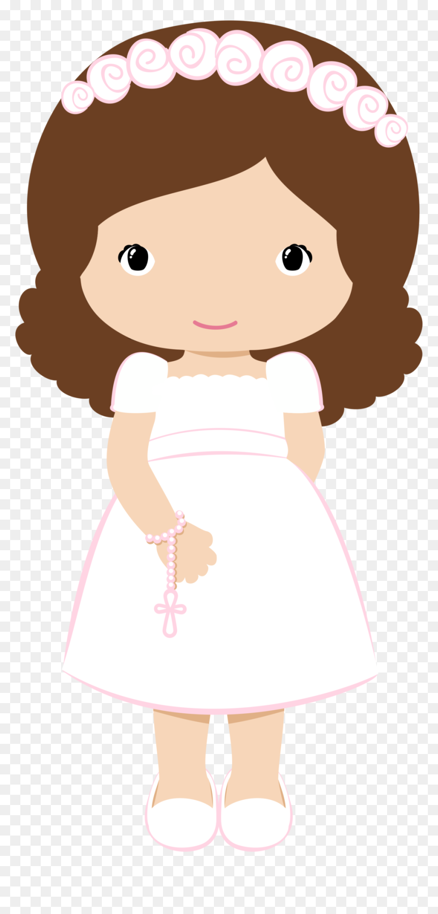 28 Collection Of Clipart Bautizo Girl Png Wave Hair - Clip Art Communion Girl Png, Transparent Png - bautizo png