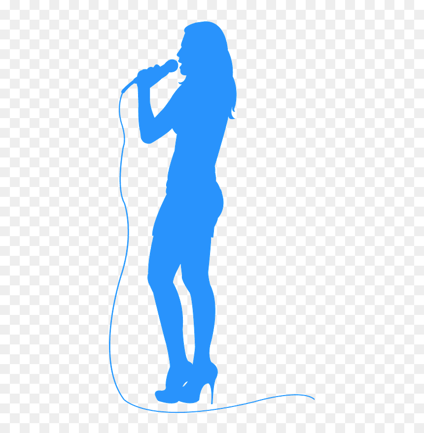 Singing Silhouette Gray, HD Png Download - singer silhouette png