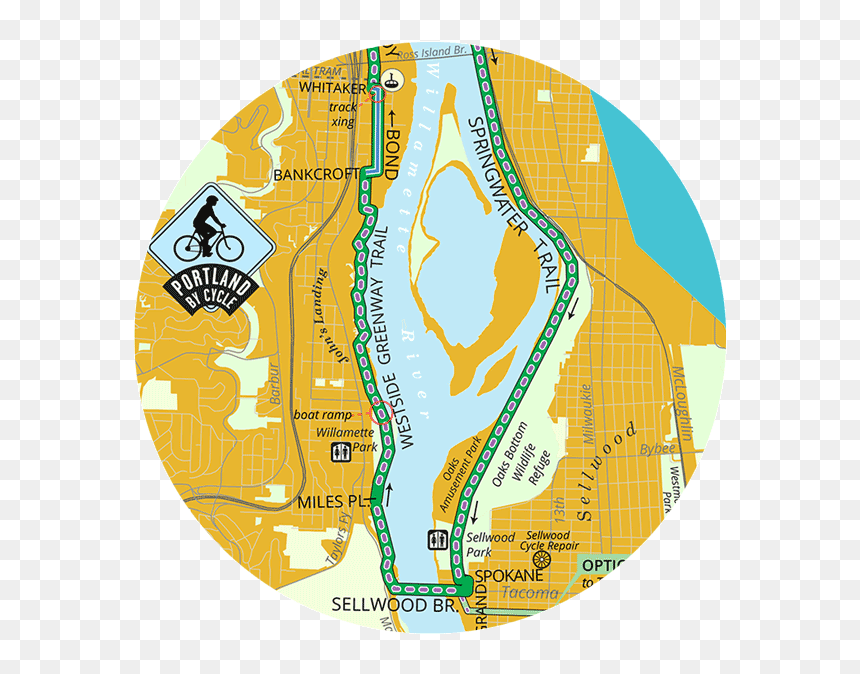 Roam Drink Sellwood Moreland Business Alliance Portland - Map, HD Png Download - cycle png