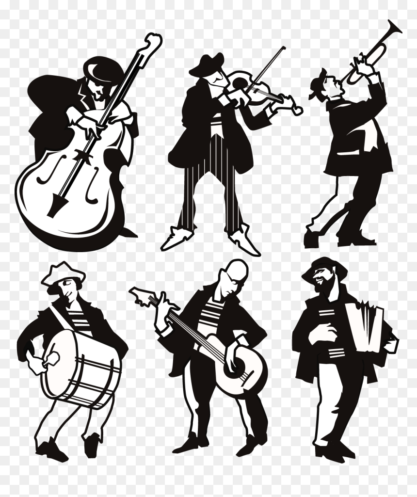 Different Musicians Silhouette Png - Figuras De Musicos, Transparent Png - singer silhouette png