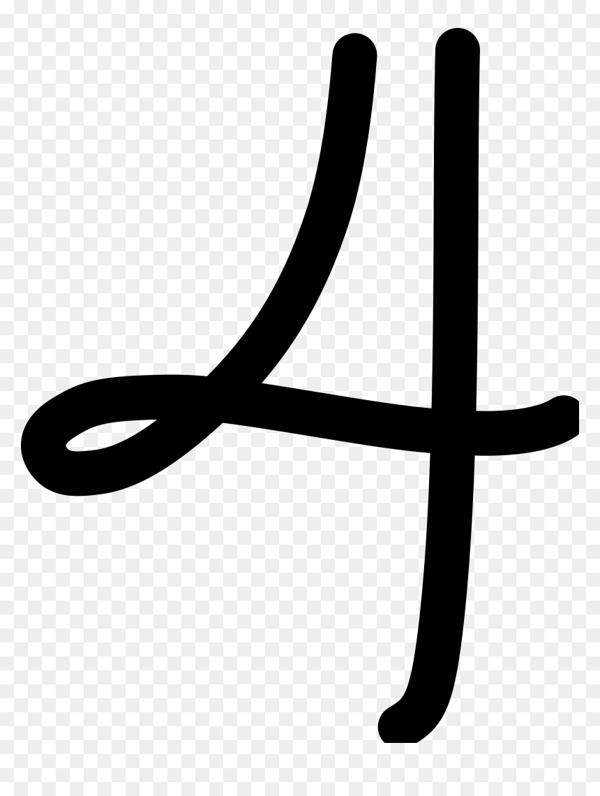 Numero 4 Png - Numero 4 Manuscrito, Transparent Png - numeros png