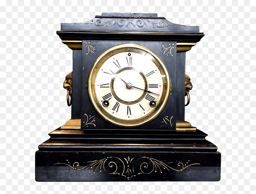 Antique Mantel Clock - Mantel Clock Png, Transparent Png - vintage clock png