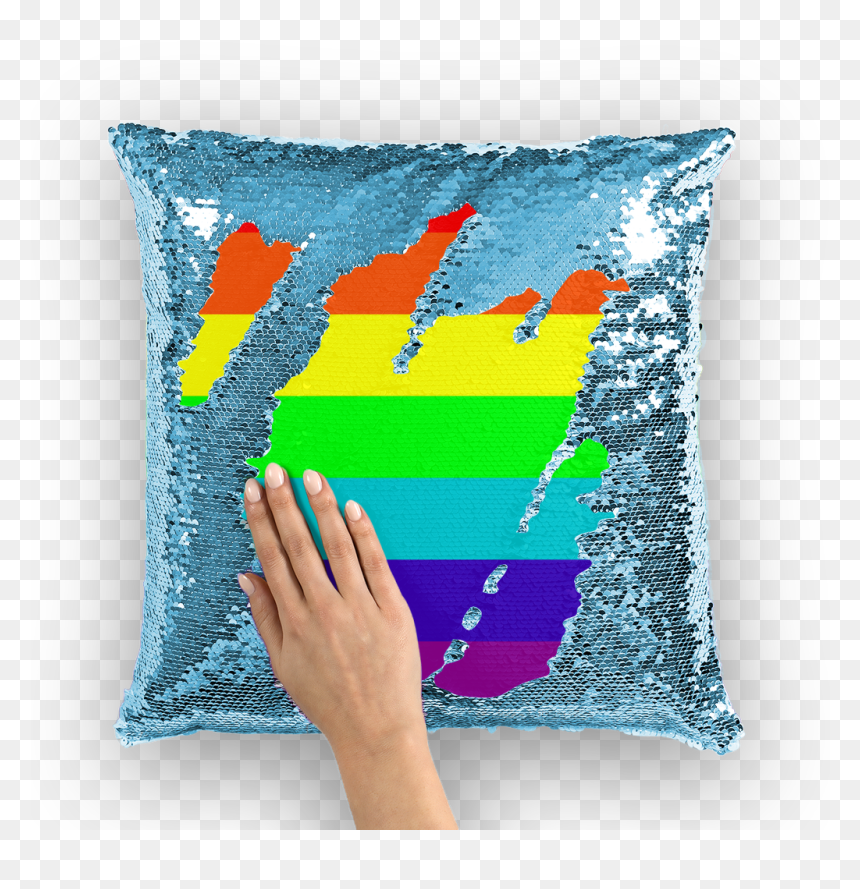 Gay Pride V2 Sequin Cushion Cover - Nicolas Cage Sparkle Pillow, HD Png Download - gay pride flag png