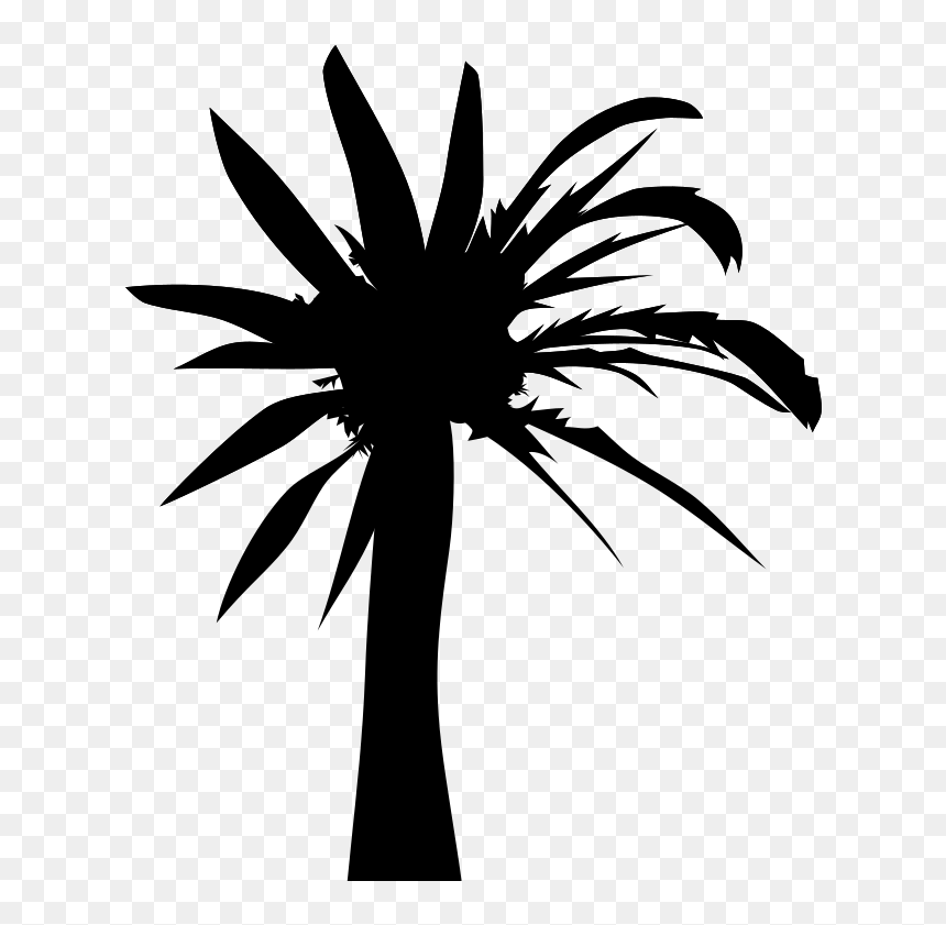 Palm Tree Svg Clip Arts - Palm Oil Tree Silhouette, HD Png Download - palm tree clip art png