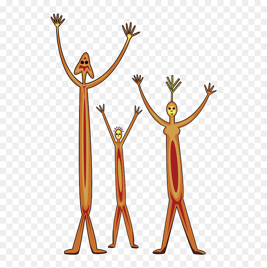 Aboriginal Rock Art Family Clipart - Clip Art, HD Png Download - rock clipart png