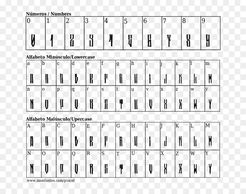 Font Details Pincel - Font, HD Png Download - numeros png