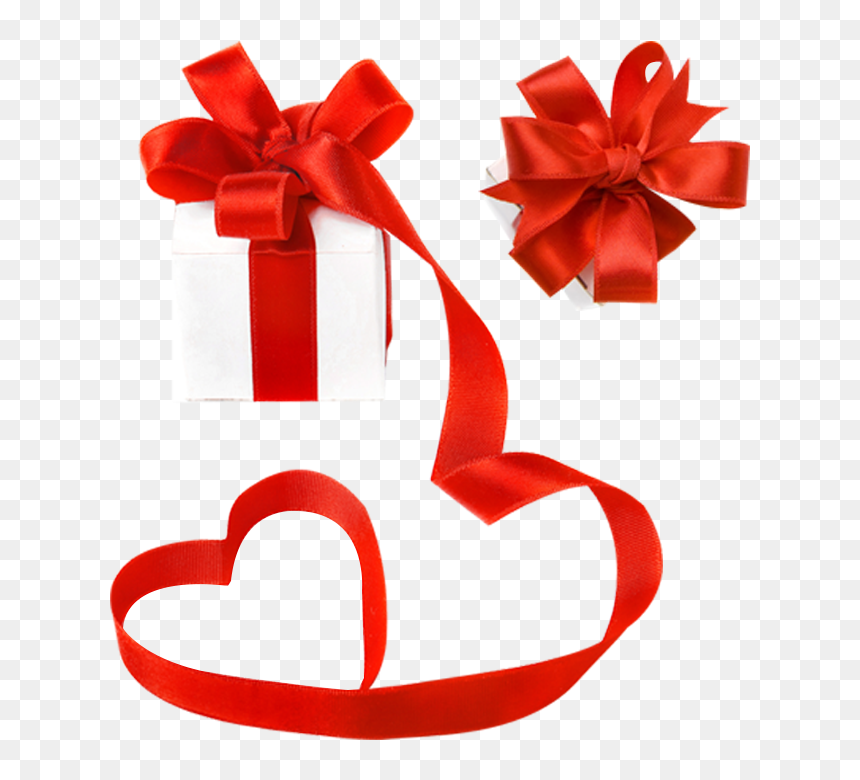 Gift Ribbon Valentine"s Day Decorative Box - Valentine Box Ribbon, HD Png Download - gift ribbon png