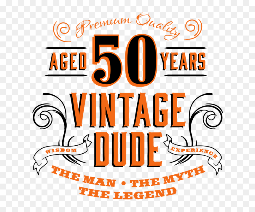 50th Vintage Dude - Illustration, HD Png Download - vintage label png