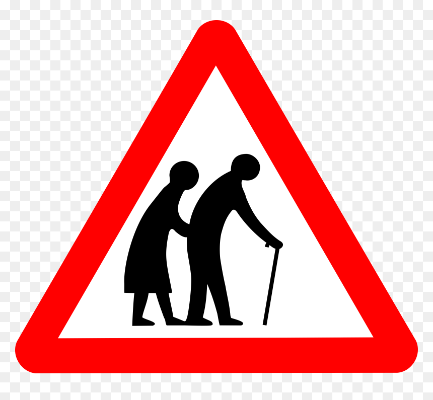 Roadsign Old Folks Clip Arts - Old People Road Sign, HD Png Download - old people png