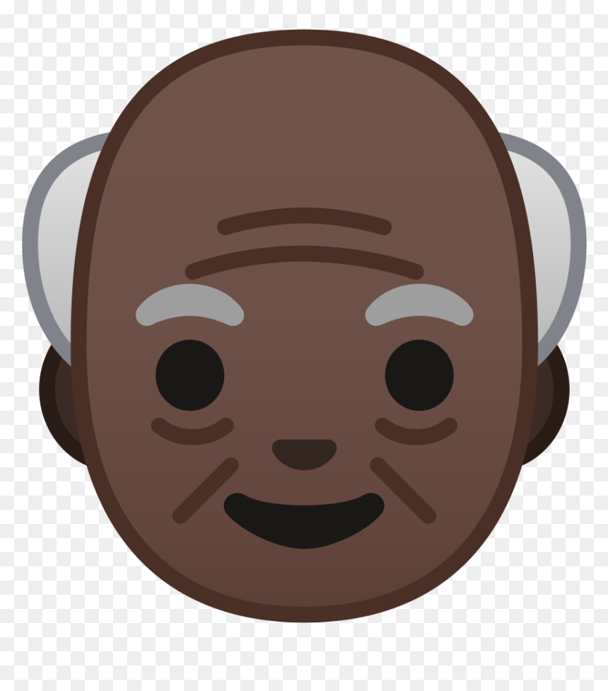 Old Man Dark Skin Tone Icon - Android Emoji Old Man, HD Png Download - old people png