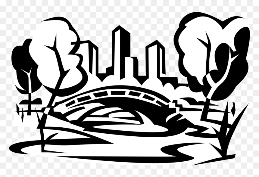 Vector Illustration Of Central Park Bridge, New York - Central Park New York Png, Transparent Png - city vector png