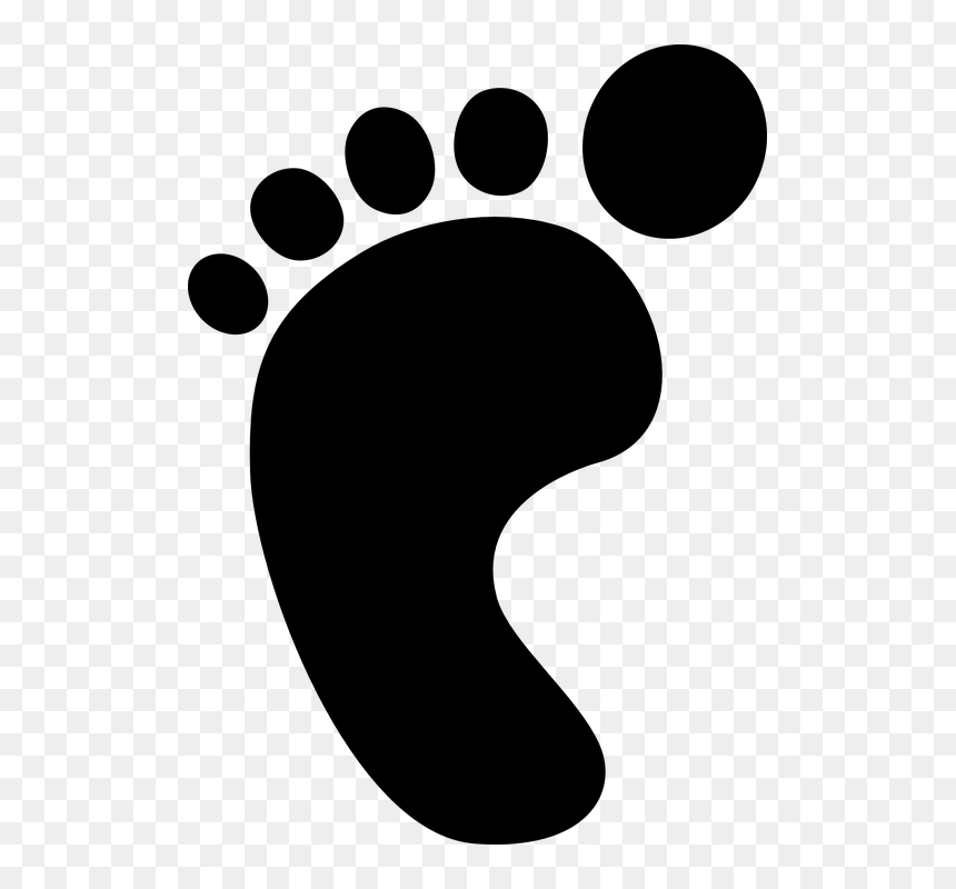 Black Foot Ovinus Clipground - Transparent Foot Clipart, HD Png Download - foot print png