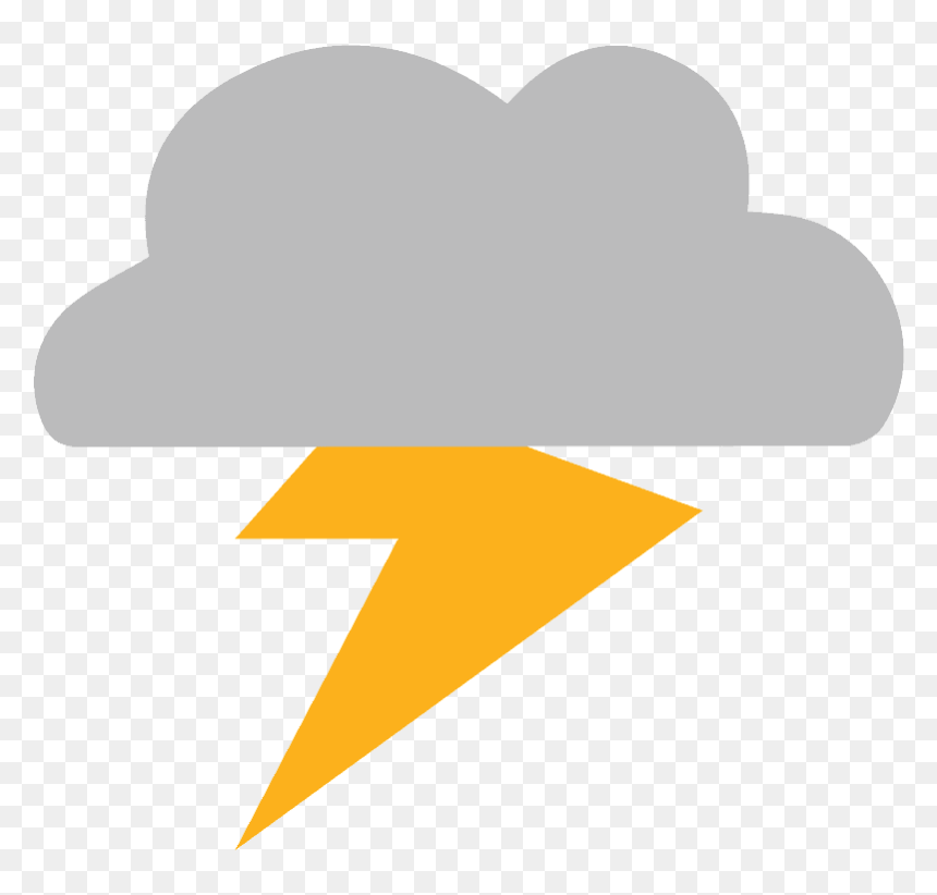 Cloud With Lightning Emoji Clipart - Heart, HD Png Download - lightning .png
