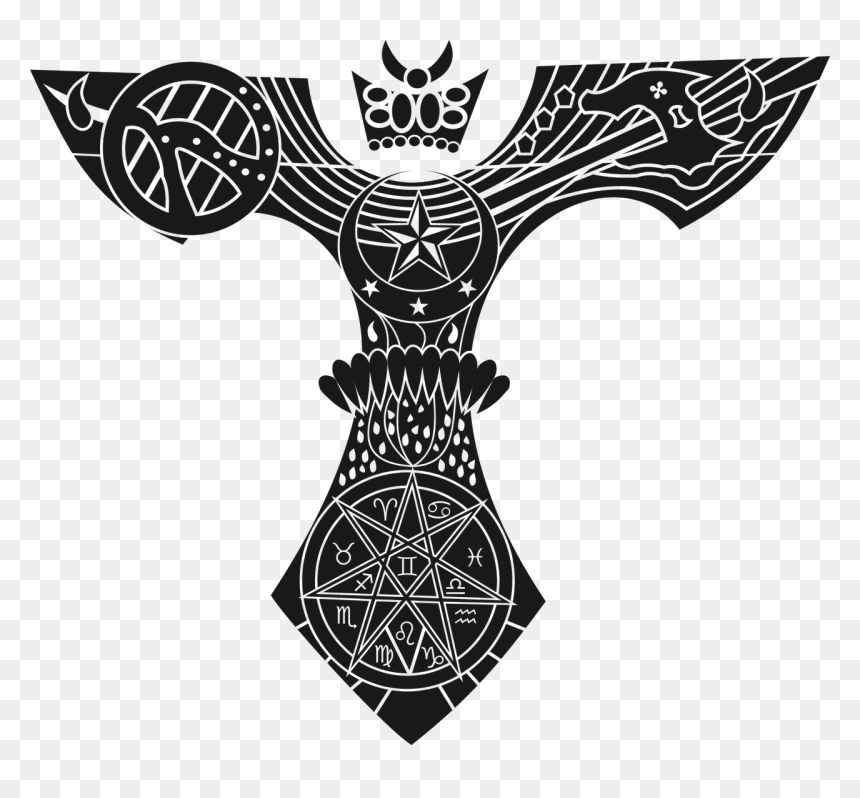 Symbol, Teomachia, Larp, Mystic, Vector, Moon - White Power Tattoo Png, Transparent Png - king crown vector png