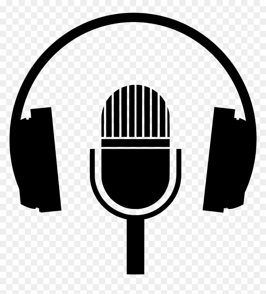 Music Headphone Logo Png, Transparent Png - microphone silhouette png