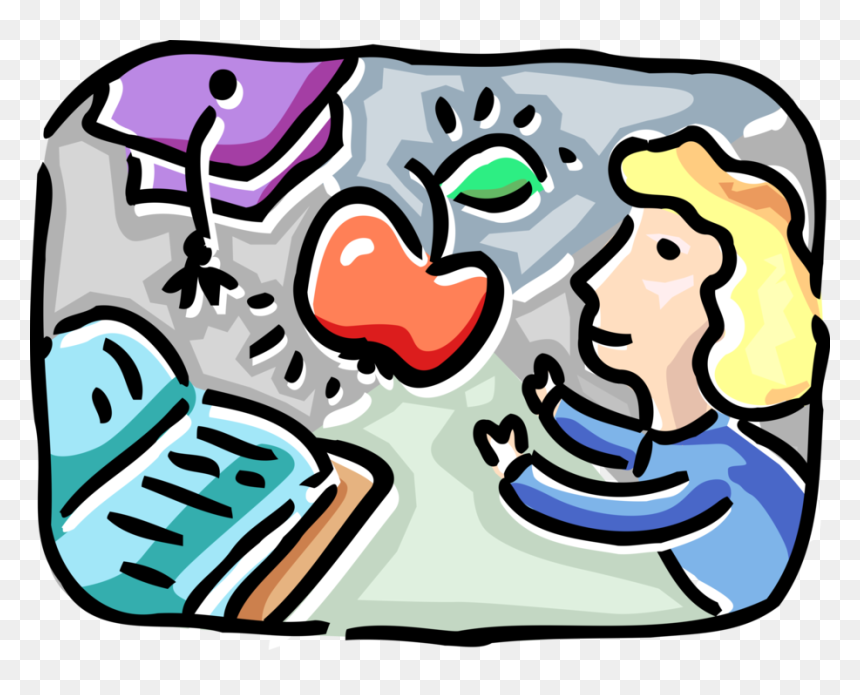 Vector Illustration Of High School, College And University, HD Png Download - graduation cap vector png