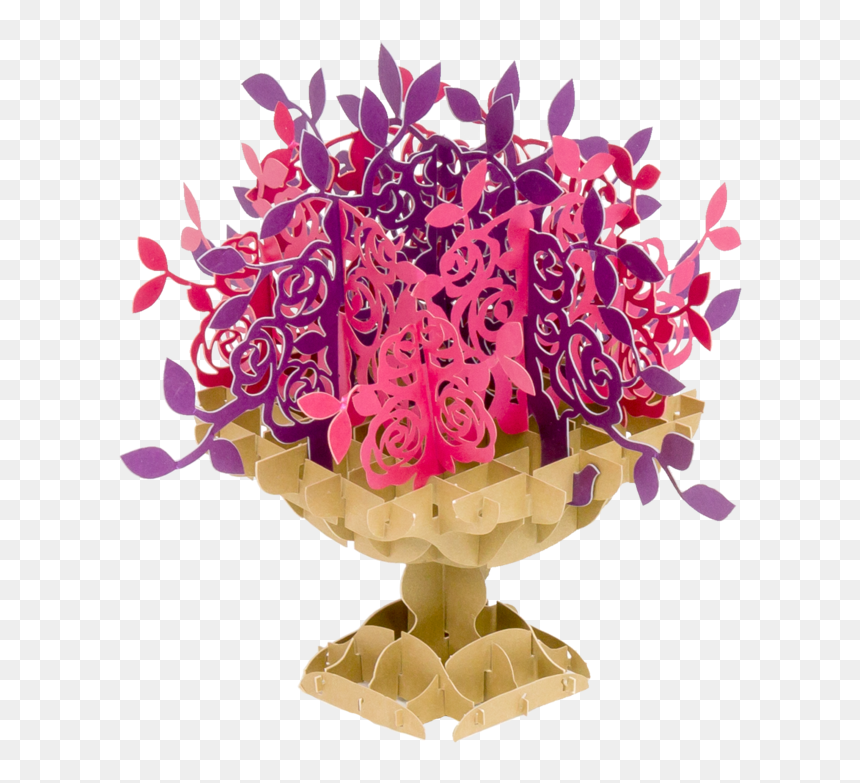 Rose Bouquet Love Pop Up Card - Garden Roses, HD Png Download - rose bouquet png