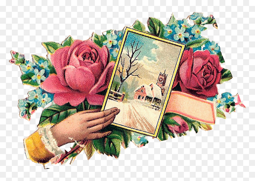 Label - Flower, HD Png Download - vintage label png