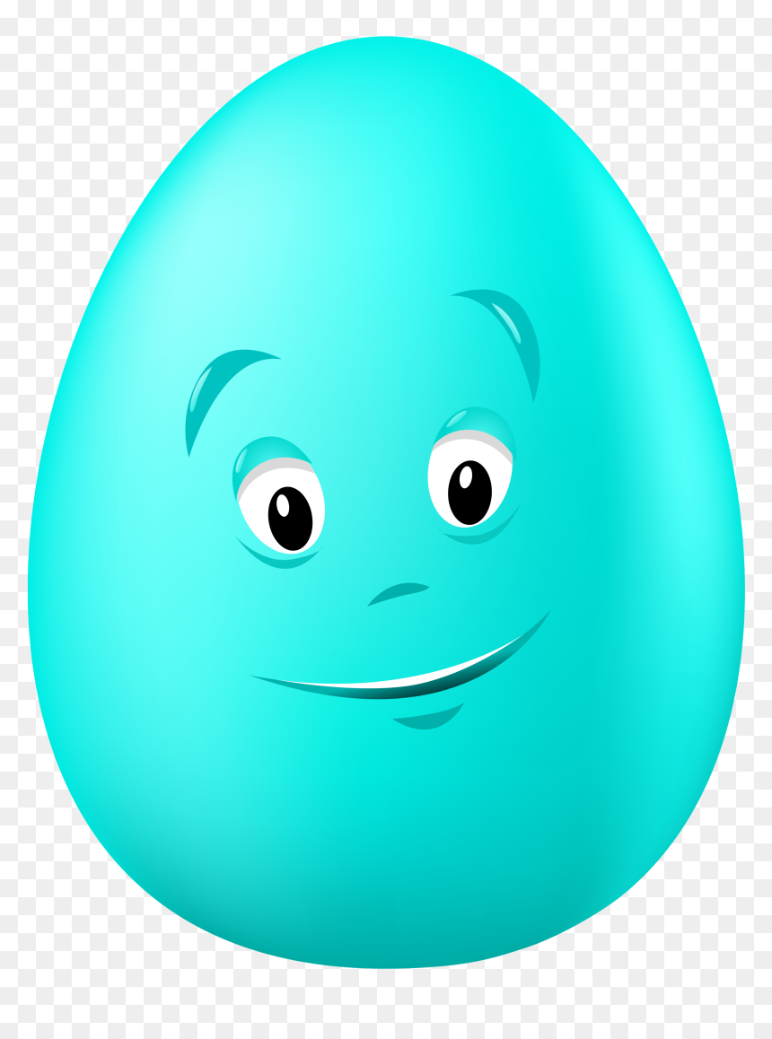 Transparent Easter Blue Egg - Blue Egg With Face, HD Png Download - frowny face png