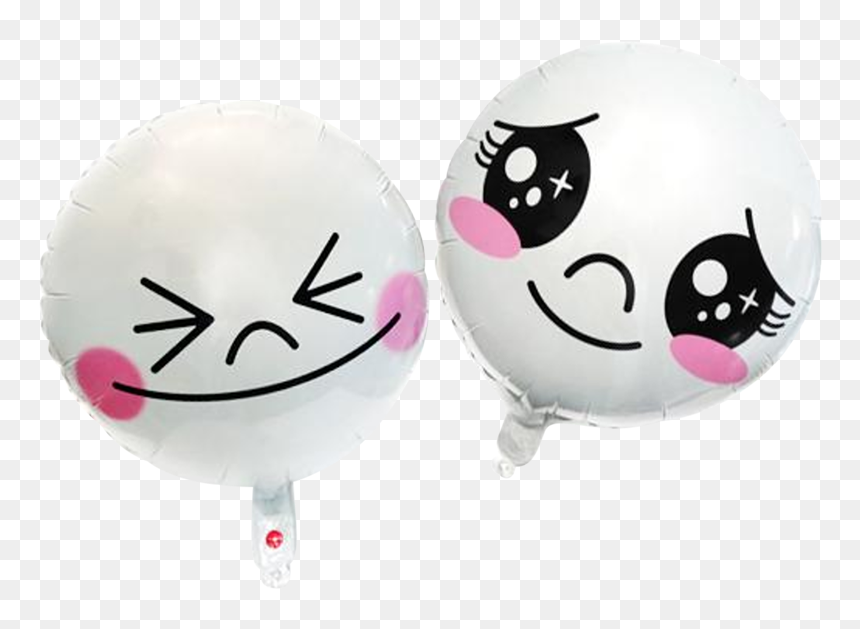 Two Smilies White - Balloon, HD Png Download - balloon emoji png