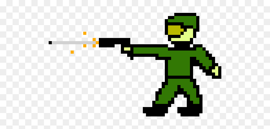 Pixel Art Guy With Gun, HD Png Download - guy with gun png